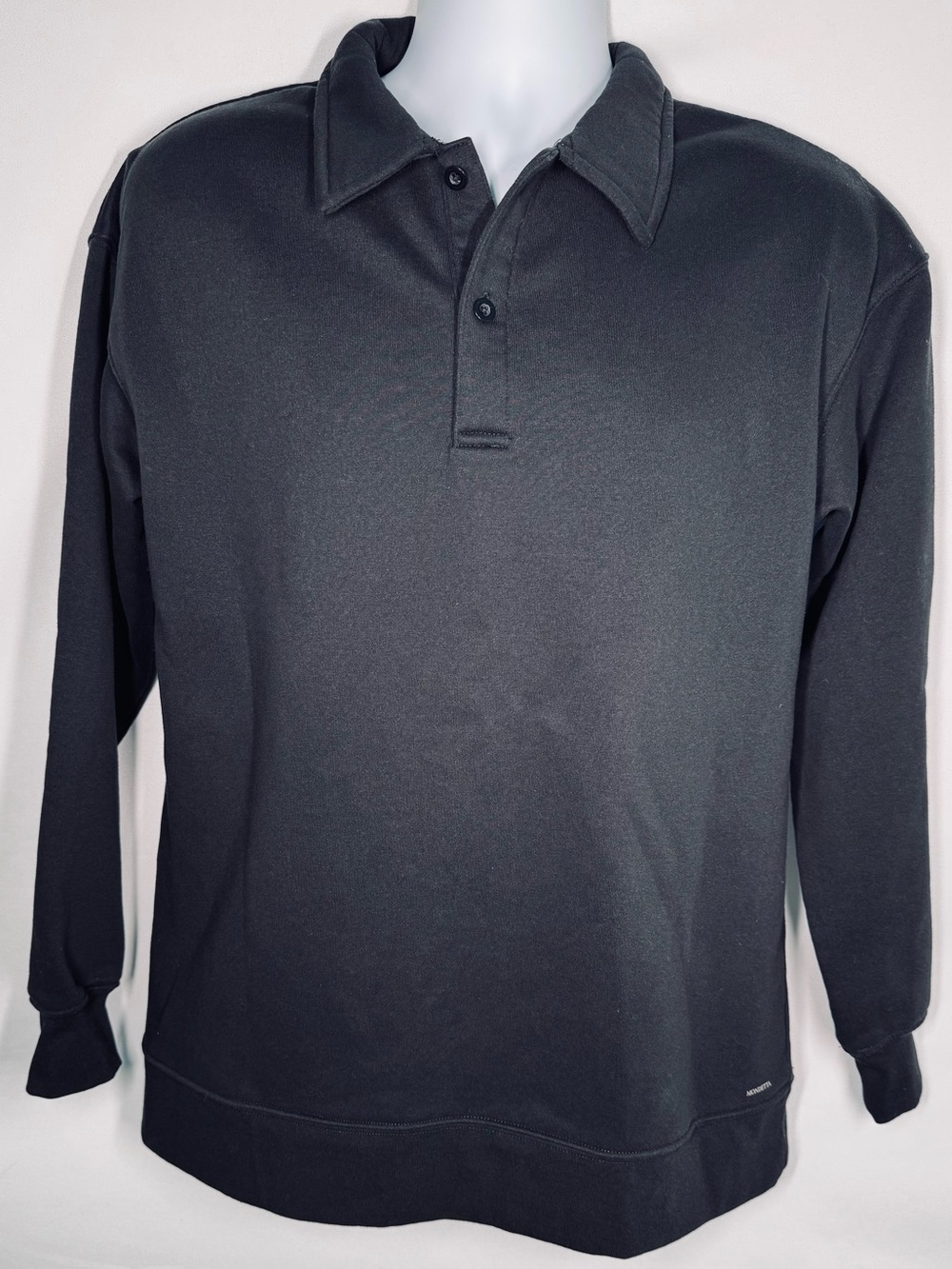 ❤️3/$30 Mondetta Men's Long Sleeve Collared Polo Pullover Sweatshirt Black - M